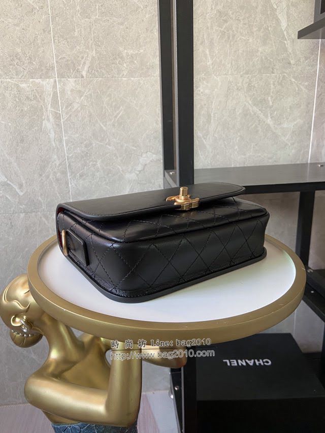 Chanel女包 香奈兒專櫃最新款鏈條肩背包 Chanel黑色口蓋包與零錢包 AS1094  djc4077